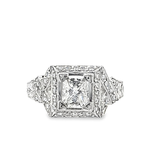 Art Deco Princess Cut Diamond Ring