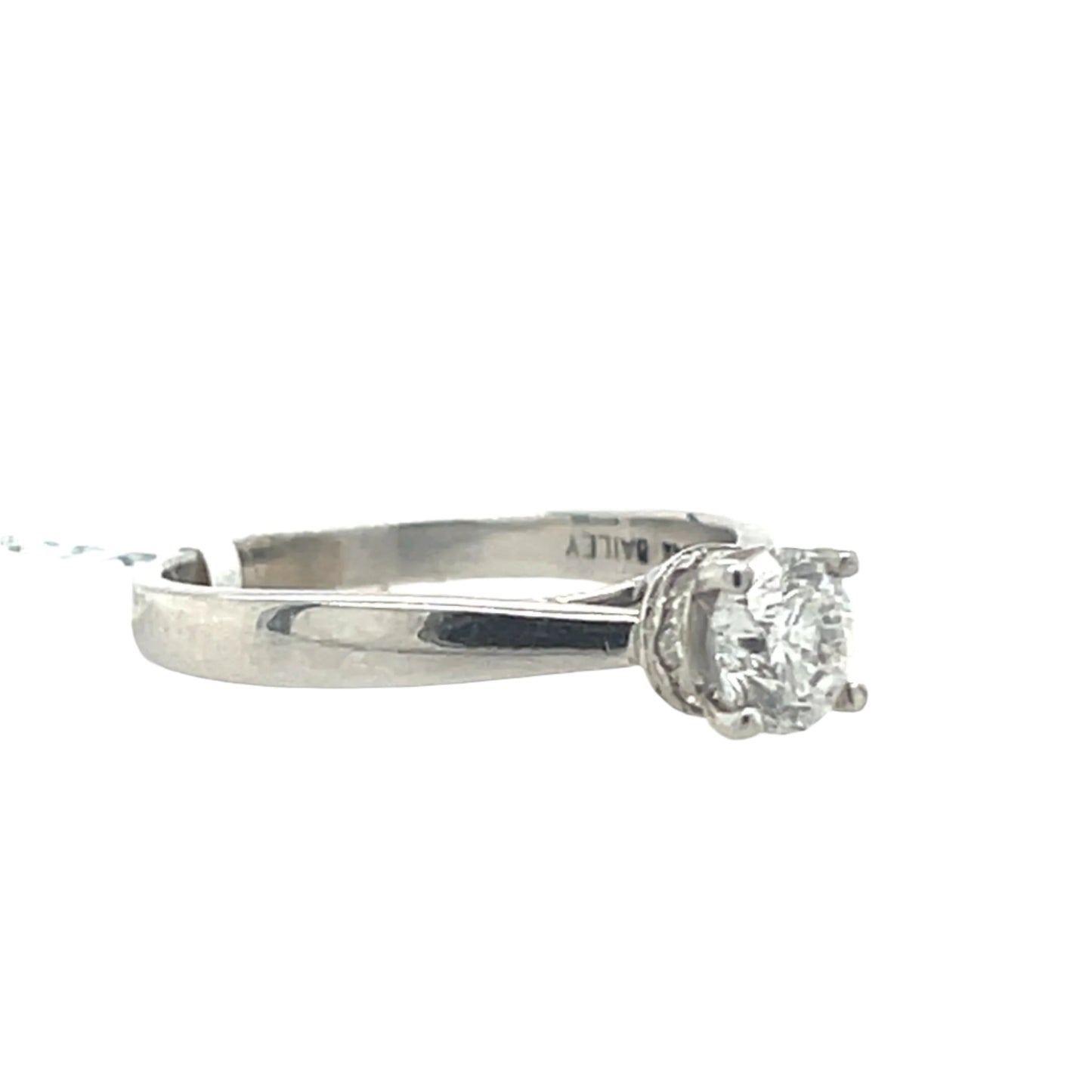 0.58 ct Round Natural Diamond Platinum Ring