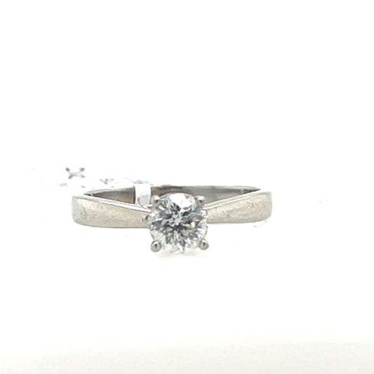 0.58 ct Round Natural Diamond Platinum Ring