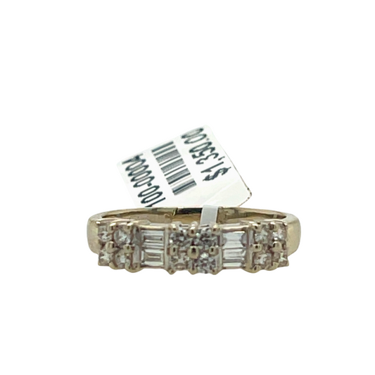 Round and Baguette Diamond Band