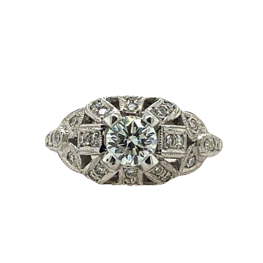 Art Deco Round Diamond Ring