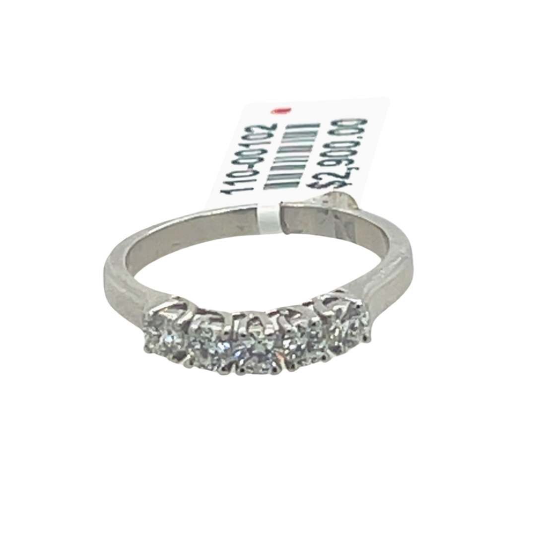 Platinum Curved Diamond Band