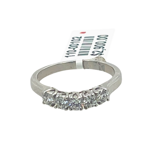 Platinum Curved Diamond Band