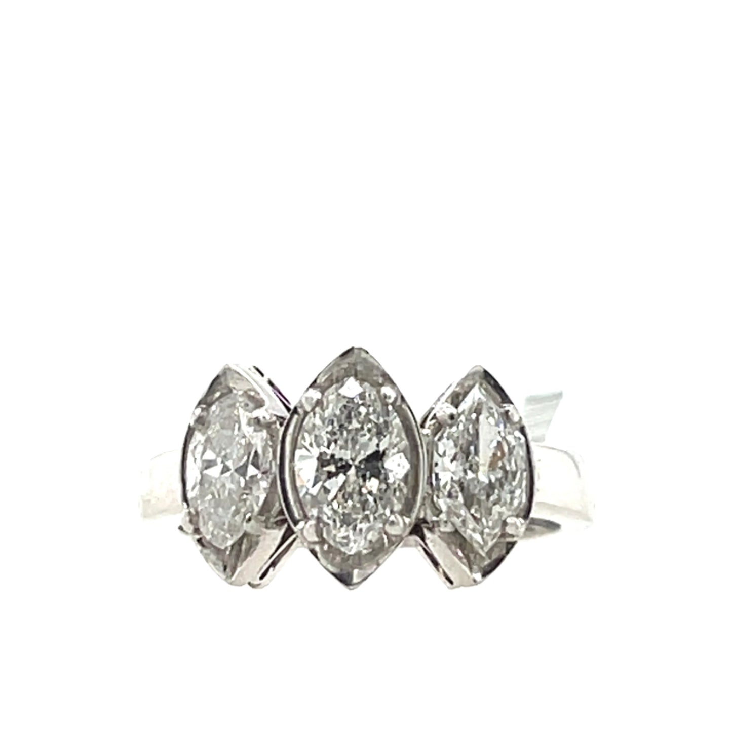 Palladium Ring with Pear Shape Diamonds