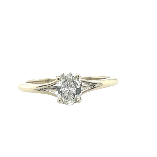 0.62ct Oval Cut Diamond Solitary Ring