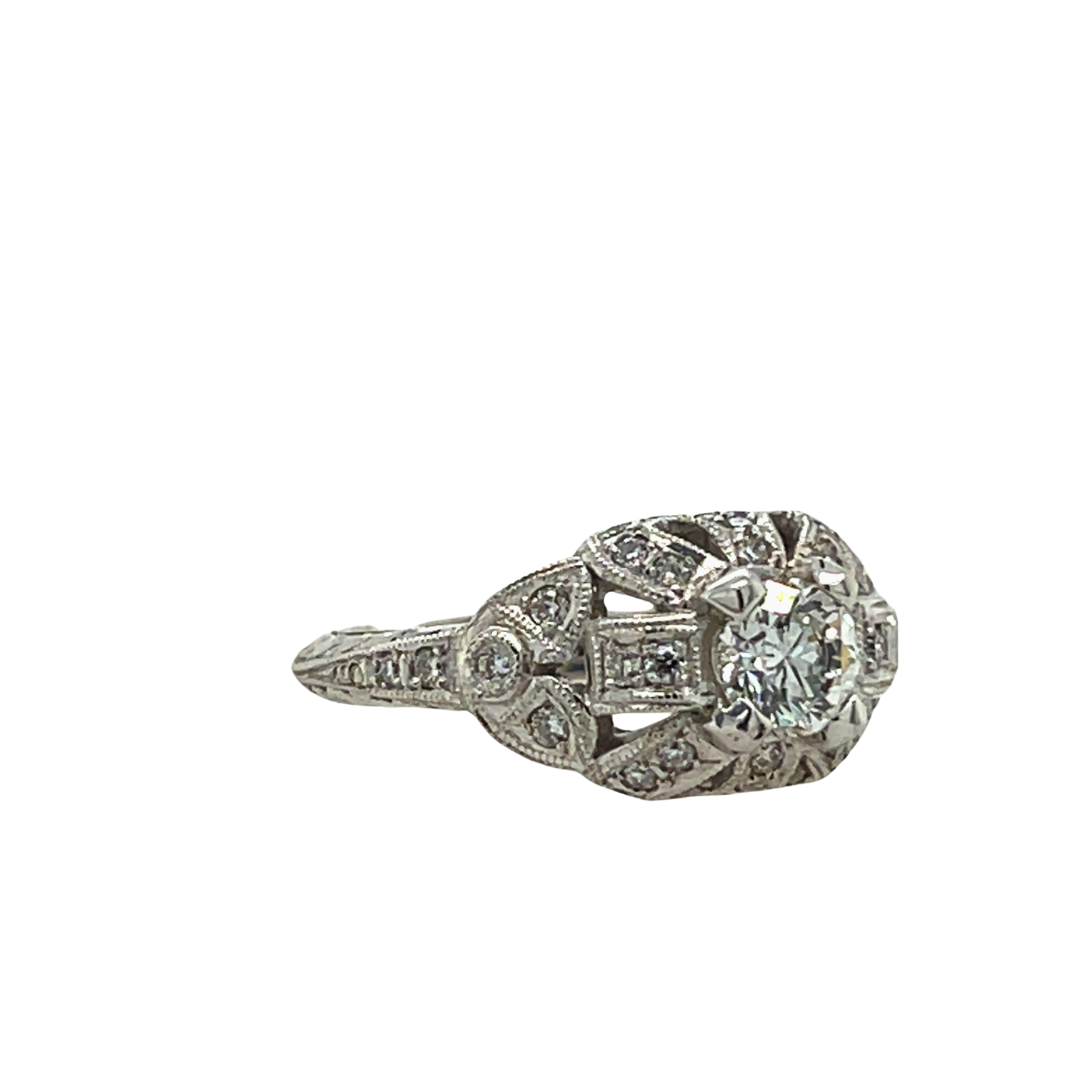 Art Deco Round Diamond Ring