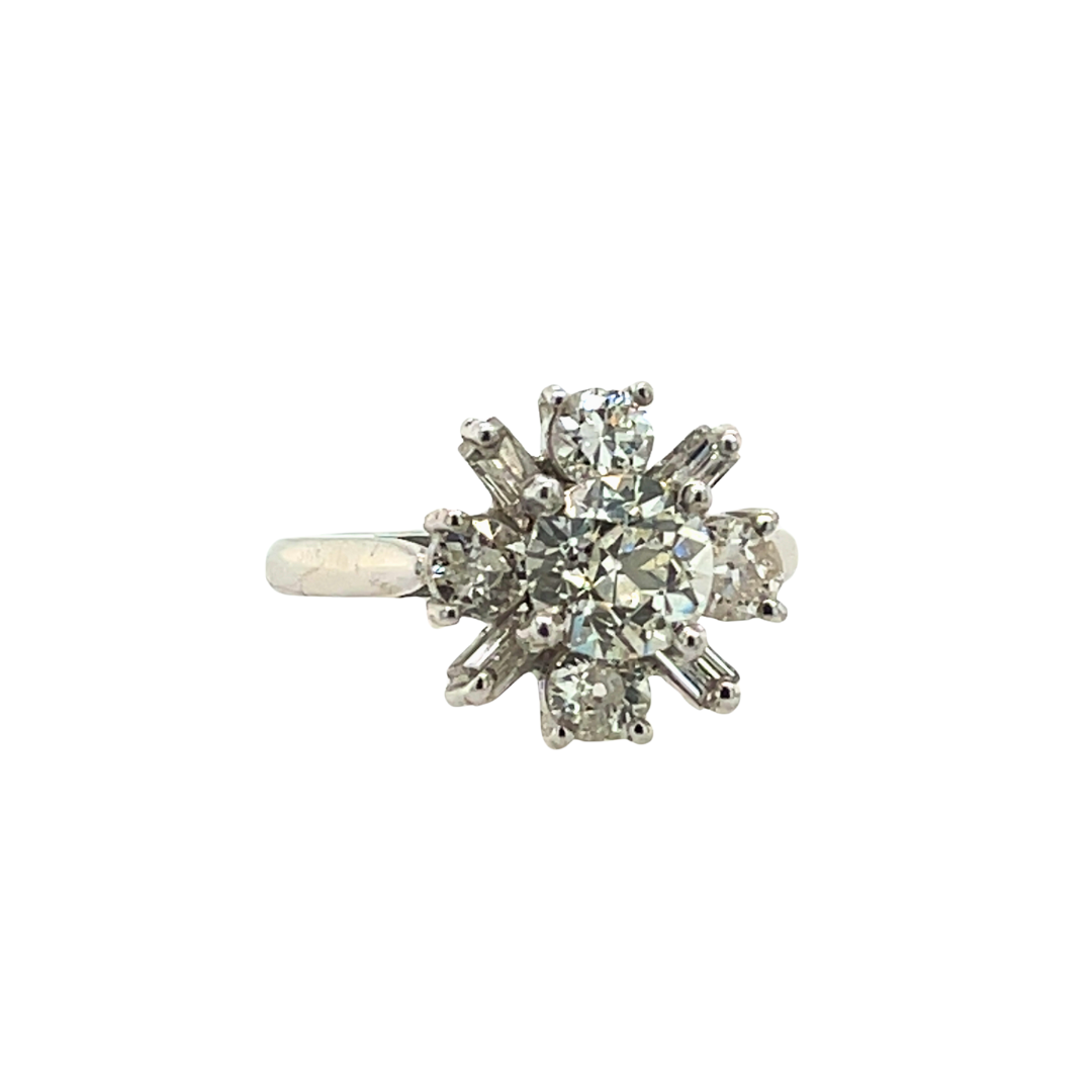 Flower Shape Engagement Diamond Ring