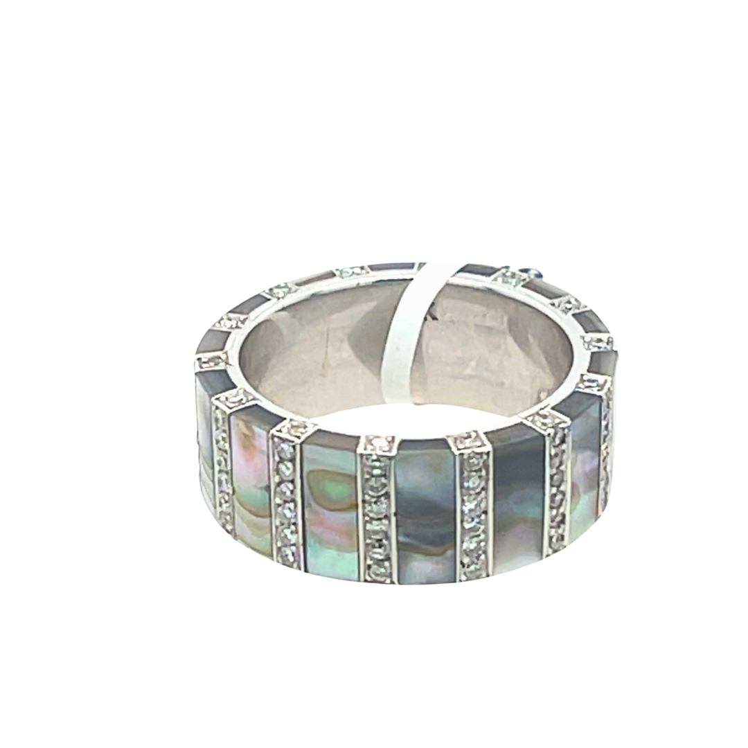 Mother of Pearl and Diamonds Band