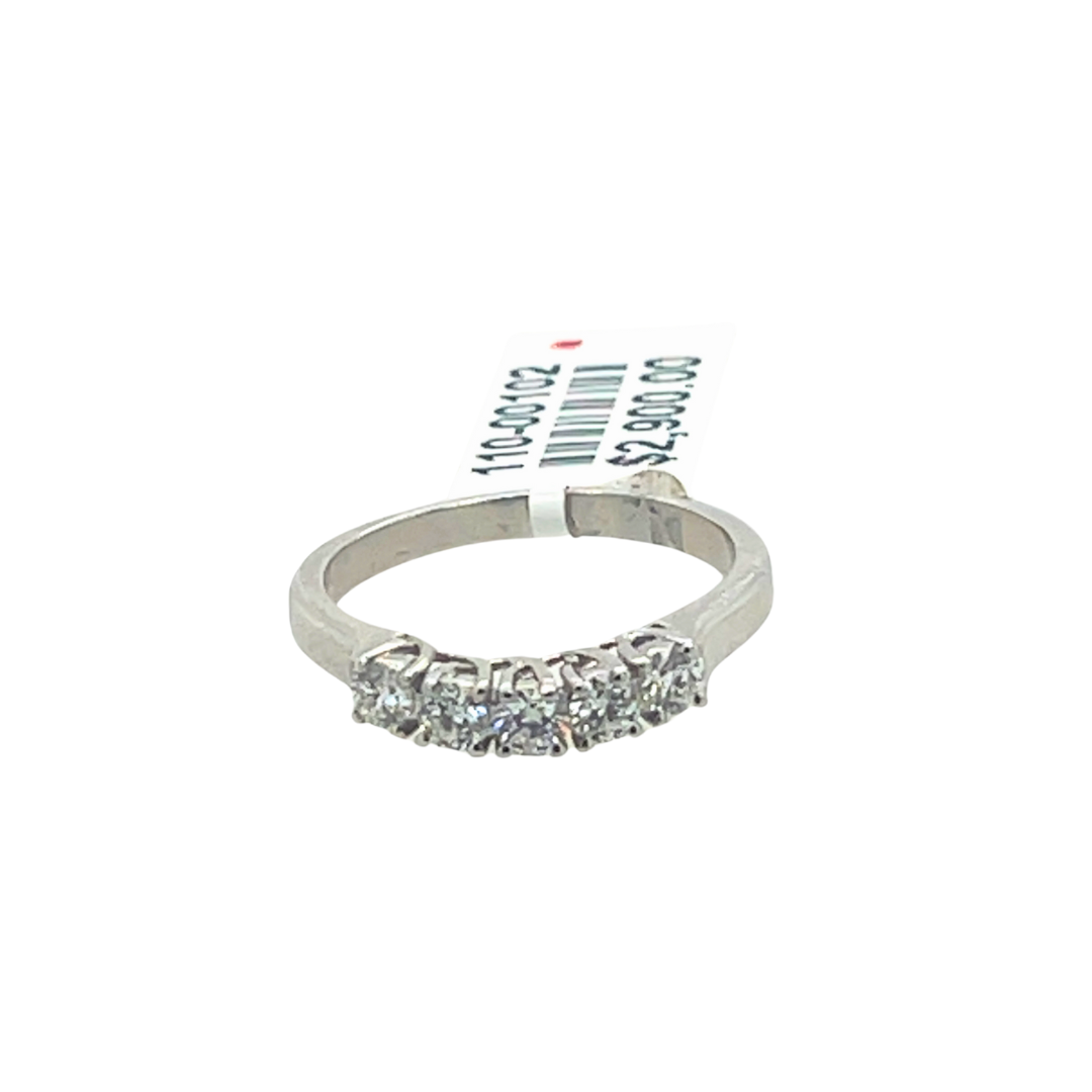 Platinum Curved Diamond Band