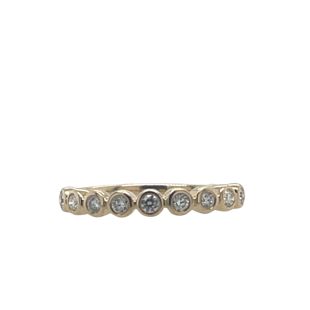 Yellow Gold Diamond Bezel Band