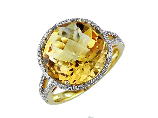 CITRINE DIAMOND 14k GOLD RING