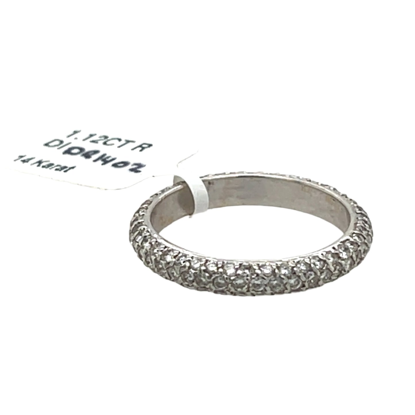 Three Row Pave Diamond Full Eternity Band