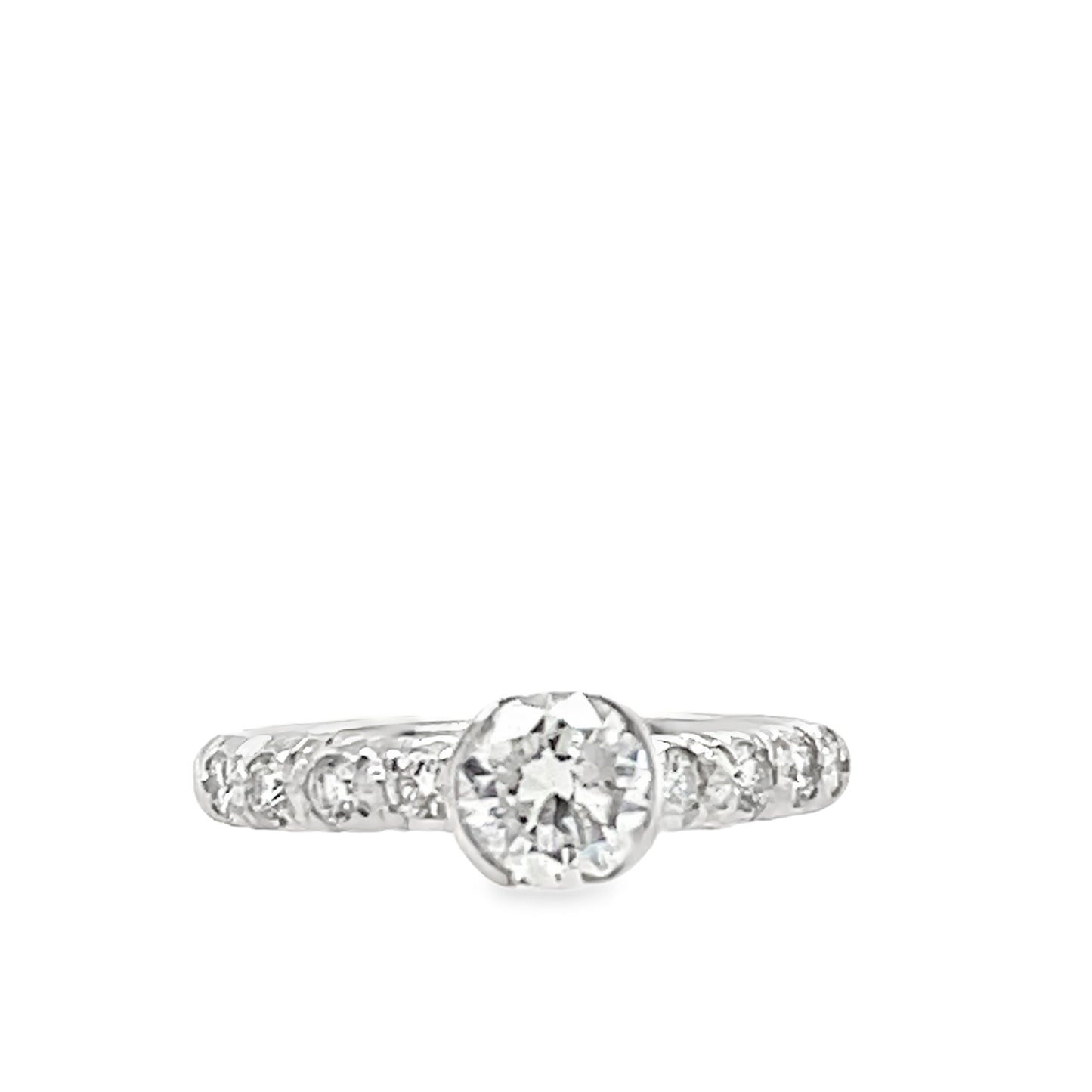 Art Deco Round Cut Diamond Engagement Ring