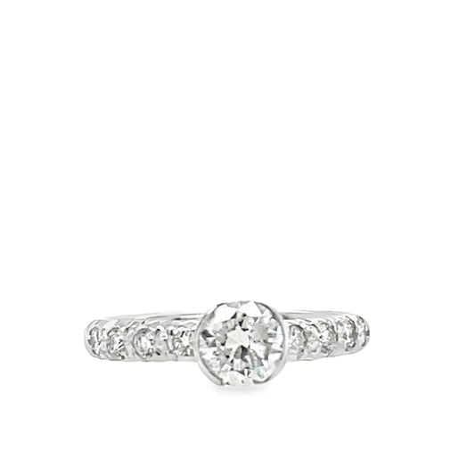 Art Deco Round Cut Diamond Engagement Ring