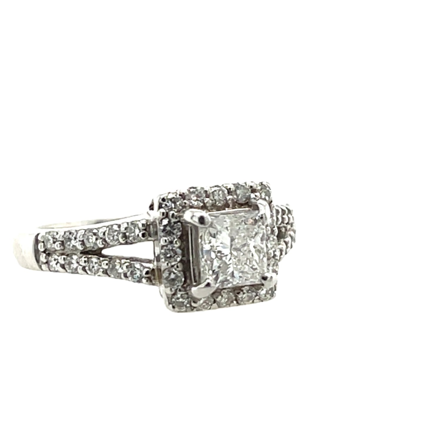 Princess Cut Halo Diamond Ring