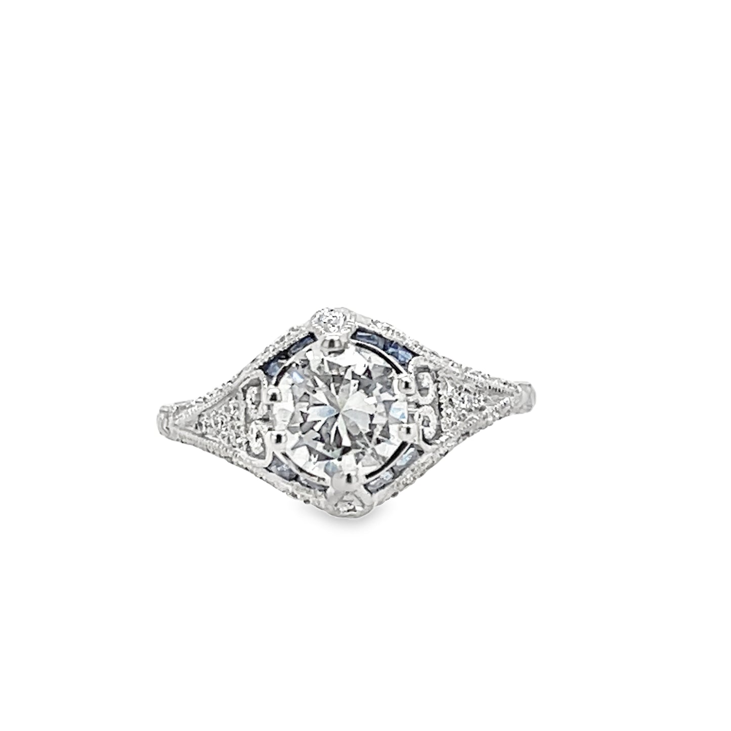 Art Deco EGL Certified Round Diamond Ring