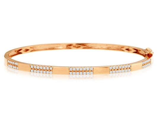 Diamond Bangle - 14K Rose Gold