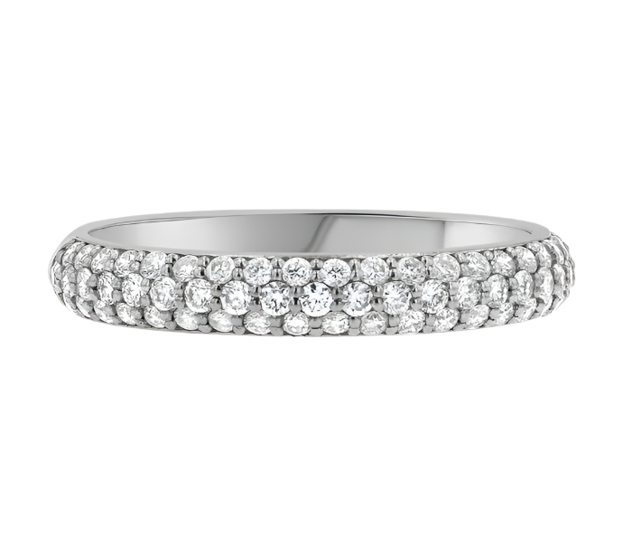 Three Row Pave Diamond Full Eternity Band