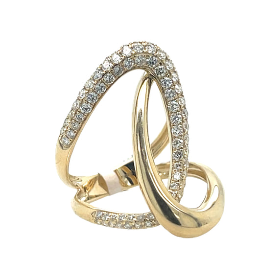 Diamond Crossover Ring