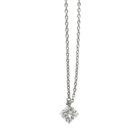 Natural Diamond Princess Cut Necklace