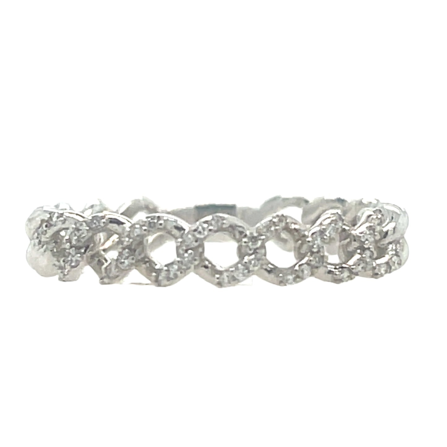 Chain wedding Band with Diamonds