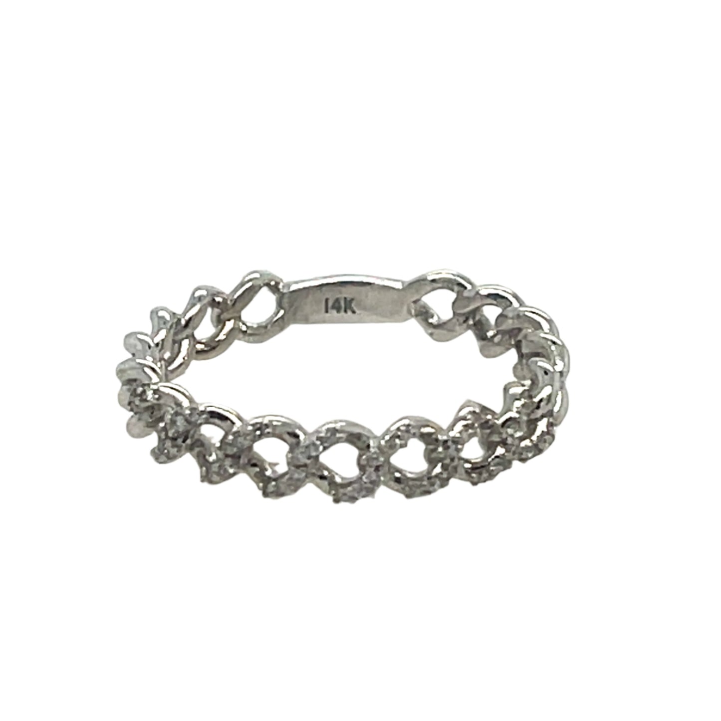 Chain wedding Band with Diamonds