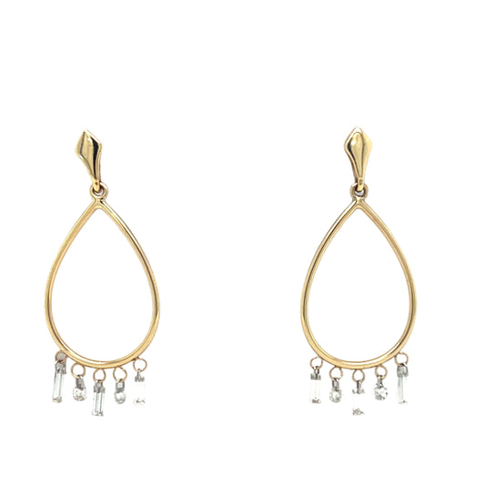 Pear Drop Infinity Dangle Earrings with Diamonds