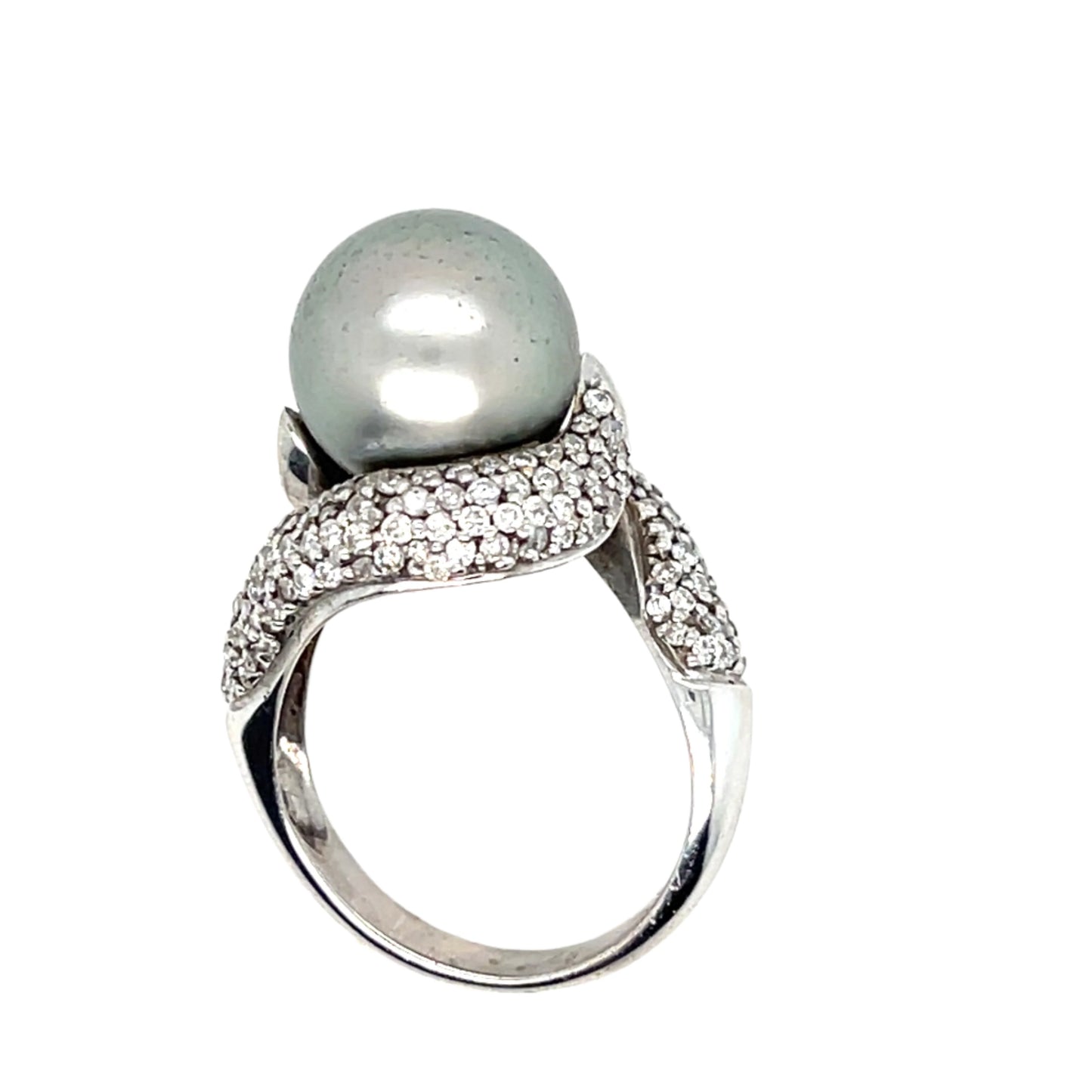 Sea Pearl and Diamond Ring