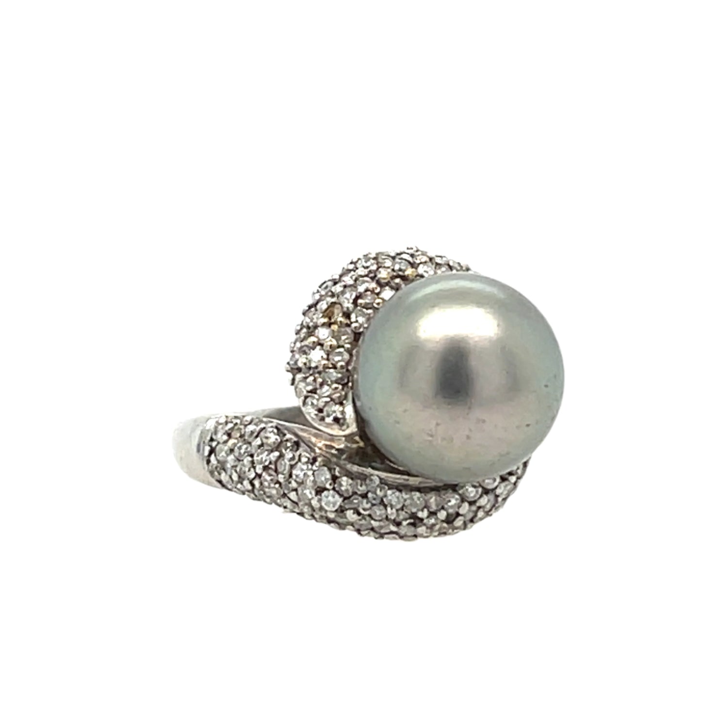 Sea Pearl and Diamond Ring