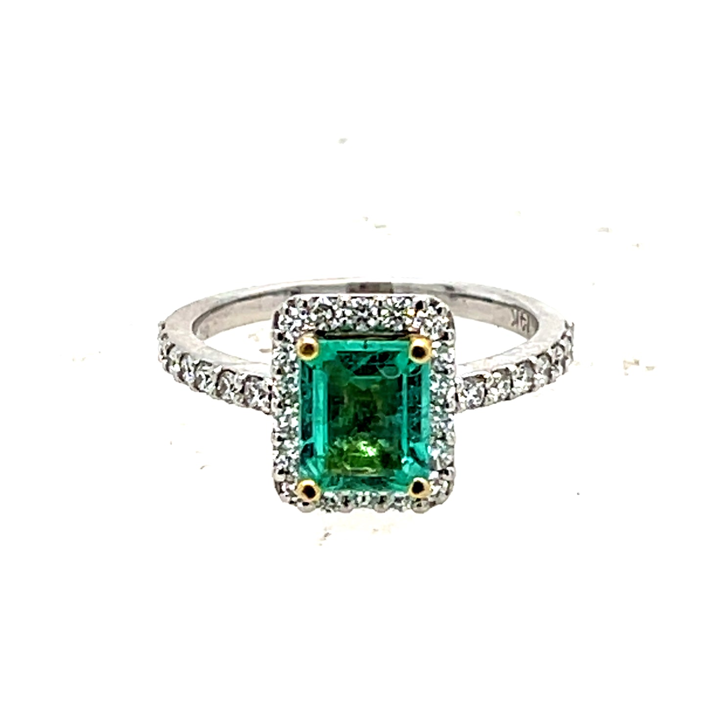 Emerald and Diamond Earring, Necklace, and Ring Set