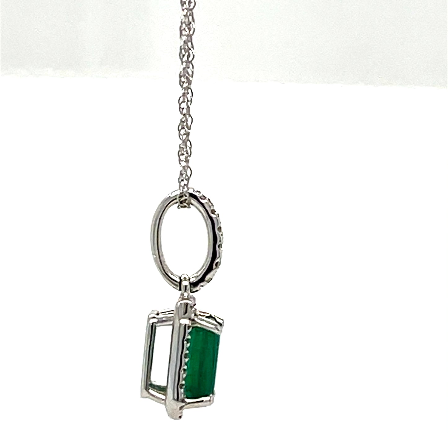 Emerald and Diamond Earring, Necklace, and Ring Set