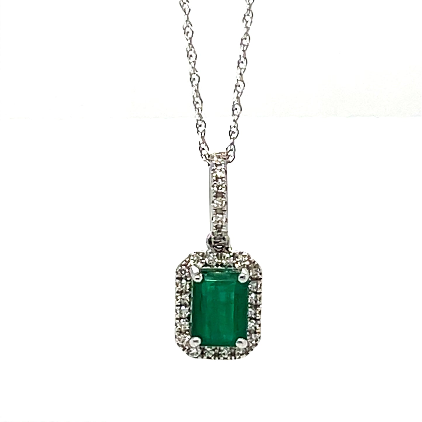 Emerald and Diamond Earring, Necklace, and Ring Set