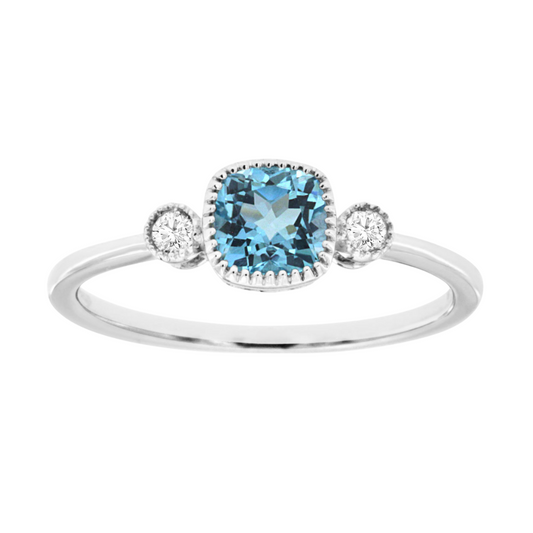 Blue Topaz Diamond Ring