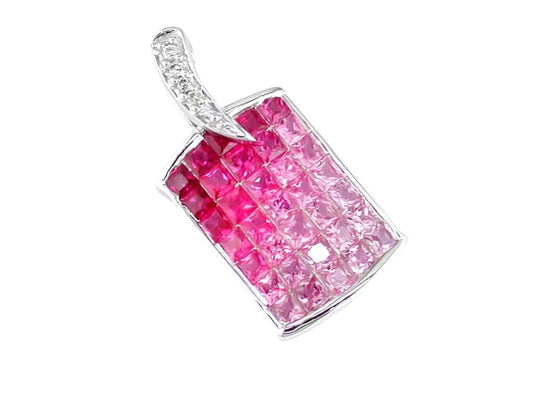 DIAMOND PINK SAPPHIRE PENDANT 14K GOLD