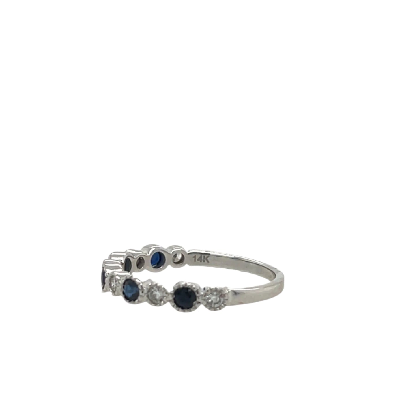 Sapphire and Diamond Semi Eternity Band